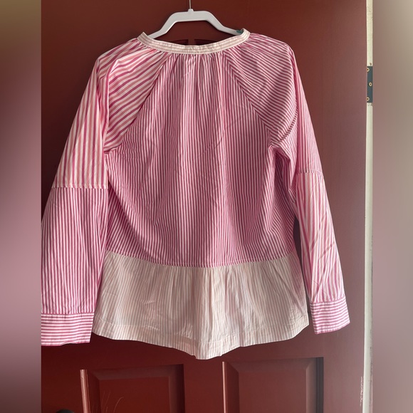 NWT Free Assembly 100% cotton long sleeve V-Neck peasant blouse 👚 - Picture 6 of 8